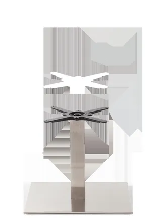 Netfurniture Rectangular Stainless Steel Table Base - Single Coffee Height - 480Mm in Silver