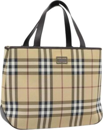 Burberry Pre-owned Vintage Tote Bag - Dames - Vintage Shopper - Beige - ONE Size - Leer - Vintage