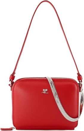 Courr&egrave;ges Womens Shoulder Bag Red Leather