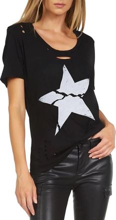 Lauren Moshi Myra X Cracked Star Top in Black at Nordstrom, Size X-Small