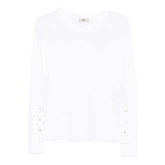Herno Long Sleeve Tops, female, White, Size: M Raglan-sleeve Button-slit T-shirt
