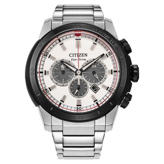 Citizen Mens Eco Drive White Dial Watch