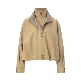 Rich & Royal Blouson in cotone con dettaglio a quadri - - Jackets - Donna - Beige - M