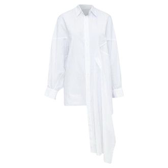 Yohji Yamamoto cotton oversized asymmetric high low hem shirt
