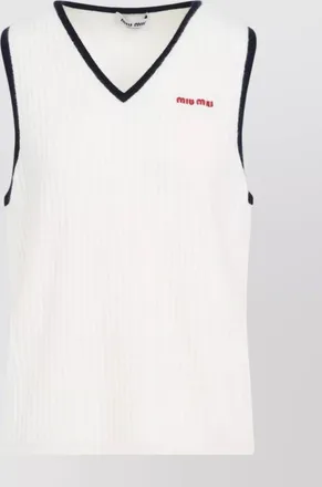 Miu Miu ribbed cashmere v-neck vest
