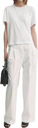 Toteme Relaxed Twill Trousers In White