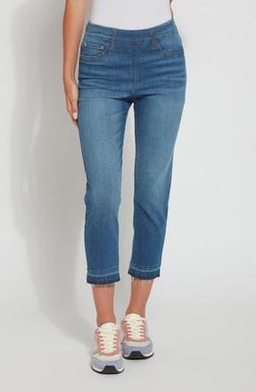 Lyss&eacute; Toothpick High Waist Released Raw Hem Crop Skinny Jeans in Authentic Midwash at Nordstrom Rack, Size X-Large