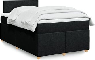 vidaXL Vidaxl - Cama Box Spring Con Colch&oacute;n Tela Negro 120x200 Cm