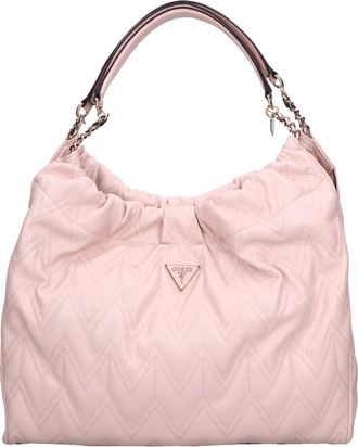 Guess Eda Grote Schoudertas - Dames - Schoudertassen - Roze - ONE Size - Leer - Tassen