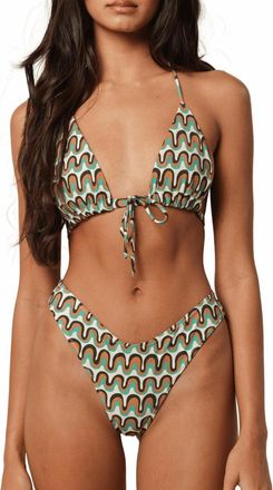 Montce Swim Emma Triangle Bikini Top In Groovy