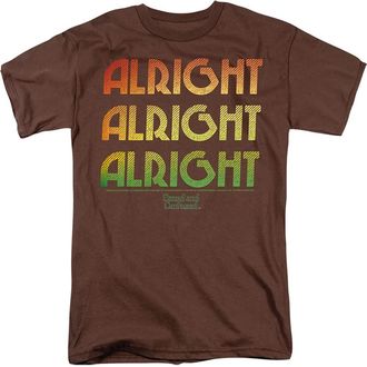 Trevco Mens Dazed and Confused Alright Z T-Shirt, Coffee, Large