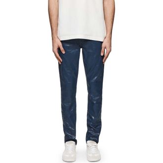 Purple Paint Job Crackled Coated Skinny Jeans in Blue at Nordstrom, Size 30