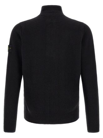 Stone Island Wool Half-Zip Sweater - Black
