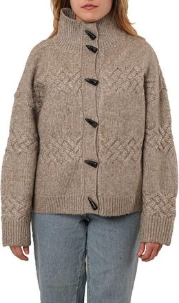Cyrus Toggle Button Cable Knit Cardigan in Umber at Nordstrom Rack, Size Large
