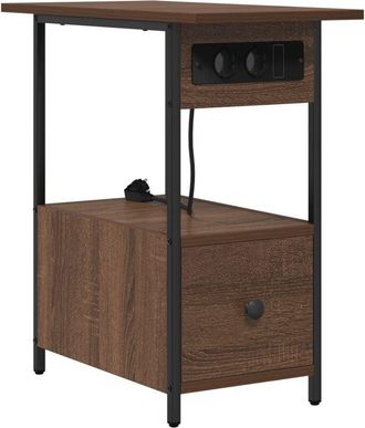 vidaXL Vidaxl - Bedside Cabinet Brown oak 60 x 30 x 61 cm Engineered wood