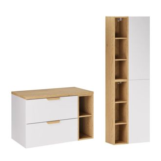 Petits Meubles Mueble bajo encimera de 80cm paneles laminados blanco