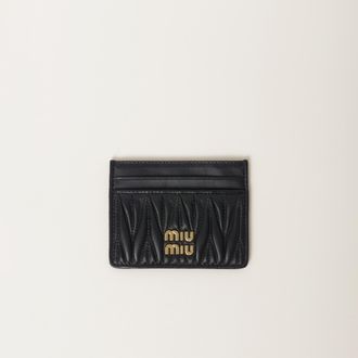 Miu Miu Matelassé nappa leather card holder
