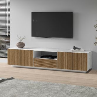 Inosign Lowboard »Vega,Lowboard,TV Board,TV Schrank,220 cm« mit 4 Türen und 1 Schublade,Fronten mit Rillen-Optik