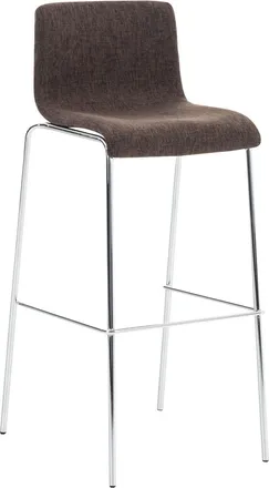 Clp Clp - Taburete Hover En Tela & Base De 4 Patas Marr&oacute;n Cromado