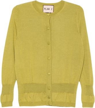 Plan C Zijden Wol Vest - Dames - Vesten - Groen - S - Wol - Truien & Vesten