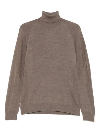 Sease turtleneck ribbed-panel sweater - men - Virgin Wool - L - Brown