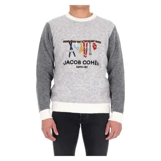 Jacob Cohen Truien & Vesten, Heren, Grijs, 3Xl, Wol, Après Ski Ronde Hals Trui