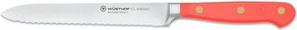 Wüsthof Classic 5-Inch Serrated Utility Knife, Coral Peach