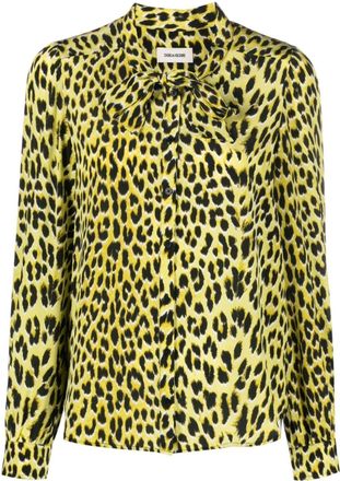 Zadig&Voltaire Taos leopard-print silk shirt - women - Silk - S - Yellow