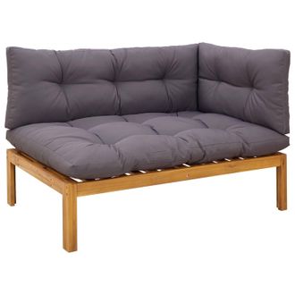 vidaXL Unidad Sof&aacute; Esquinero Gris Natural Y Oscuro 132 X 92 X 82 Cm Vidaxl