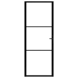 Berkfield Home Interior Door ESG Glass & Aluminium 76x201.5 cm Black