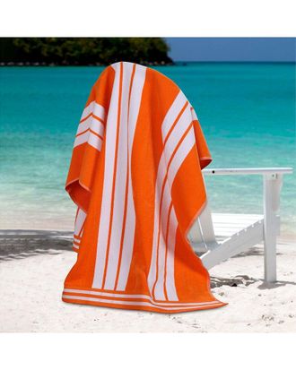 Superior Set Of 2 Cabana Stripe Oversized Cotton Beach Towels