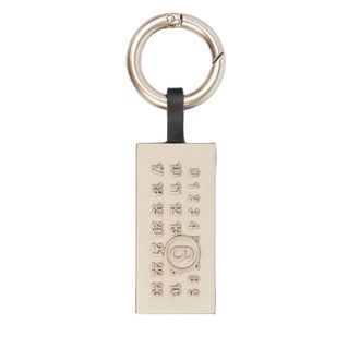Maison Margiela Keyrings, female, Gray, Size: ONE SIZE Leather Keyring