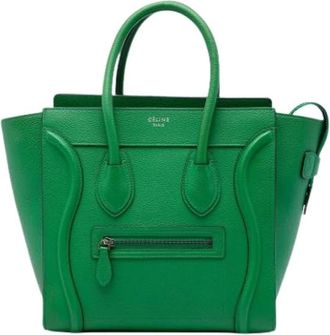 Celine Pre-owned Micro Luggage Tote - Dames - Vintage Shopper - Groen - ONE Size - Leer - Vintage