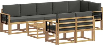 vidaXL Conjunto De Sof&aacute;s De Exterior 9 Uds. Blanco Y Antracita Vidaxl