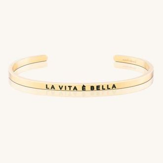 Mantra La Vita &Egrave; Bella bracelet in Yellow Gold at Nordstrom