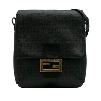 Fendi Pre-owned Cross Body Bags, female, Black, Size: ONE SIZE Pre-owned Canvas Crossbody Bag