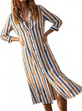 Vilagallo Isota Stripe Dress In Multi