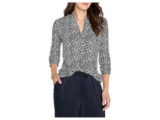 Nic+Zoe Geo Toss Knit Top Womens Clothing Indigo 1 : XL, Polyester/Spandex