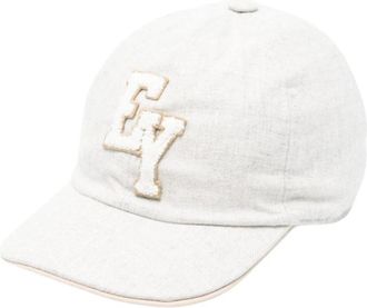 Eleventy Berretto con logo - Heren - Petten - Grijs - L - Katoen - Accessoires