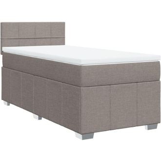 vidaXL Cama Box Spring Con Colch&oacute;n Tela Gris Taupe 100x200 Cm Vidaxl