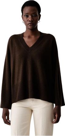 Vicolo 100% Wol V-hals Trui - Dames - V-hals truien - Bruin - M - Wol - Truien & Vesten