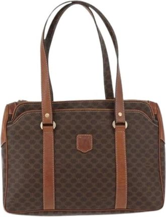 Celine Pre-owned Vintage macadam handtas - Dames - Vintage Handtas - Bruin - ONE Size - Leer - Vintage