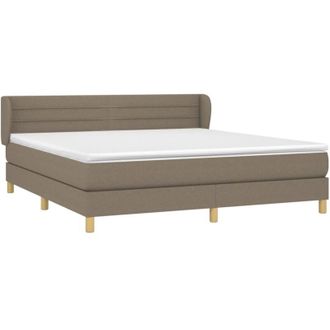 vidaXL Vidaxl - Cama Box Spring Con Colch&oacute;n Tela Gris Taupe 160x200 Cm