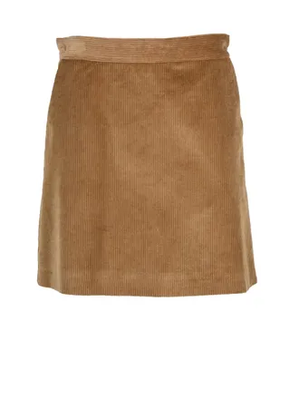 Marella Velvet Mini Skirt With Corduroy Texture And Functional Pockets
