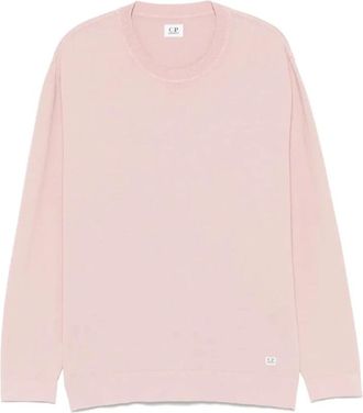 C.P. Company C.p. Company, Truien & Vesten, Heren, Roze, L, Katoen, Crepe Sweater voor moderne man