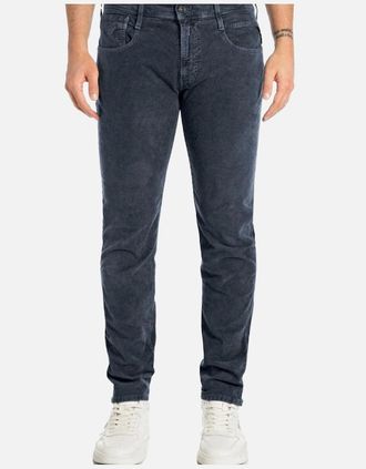 Replay Mens Replay Anbass Slim Fit Baby Cord Stretch Jean Navy - Size: 32/32