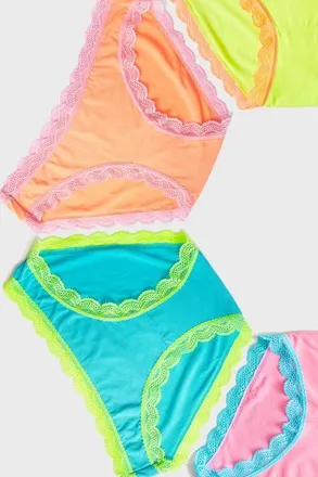 Stripe and Stare Original Knicker Four Pack in Neon Candy at Nordstrom, Size X-Small Uk