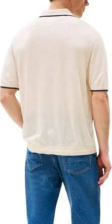 Tommy Hilfiger Lyocell-Linen Knit Polo Shirt - Beige