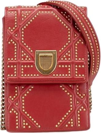 Dior Pre-owned Diorama Crossbody Bag - Dames - Vintage Schoudertas - Rood - ONE Size - Leer - Vintage