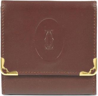 Cartier 1990-2000 pre-owned embossed-monogram coin purse - women - Leather - One Size - Brown